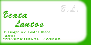 beata lantos business card
